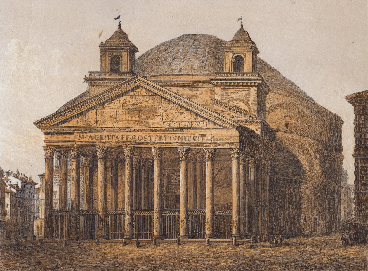 Pantheon, Roma (fargelitografi) av German School
