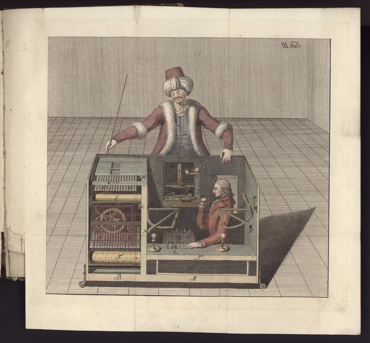 Plate III, Om sjakkspillerne til Herren av Kempelen og dens replika, Leipzig og Dresden: John Gottl.. Broadhead, 1789 av German School