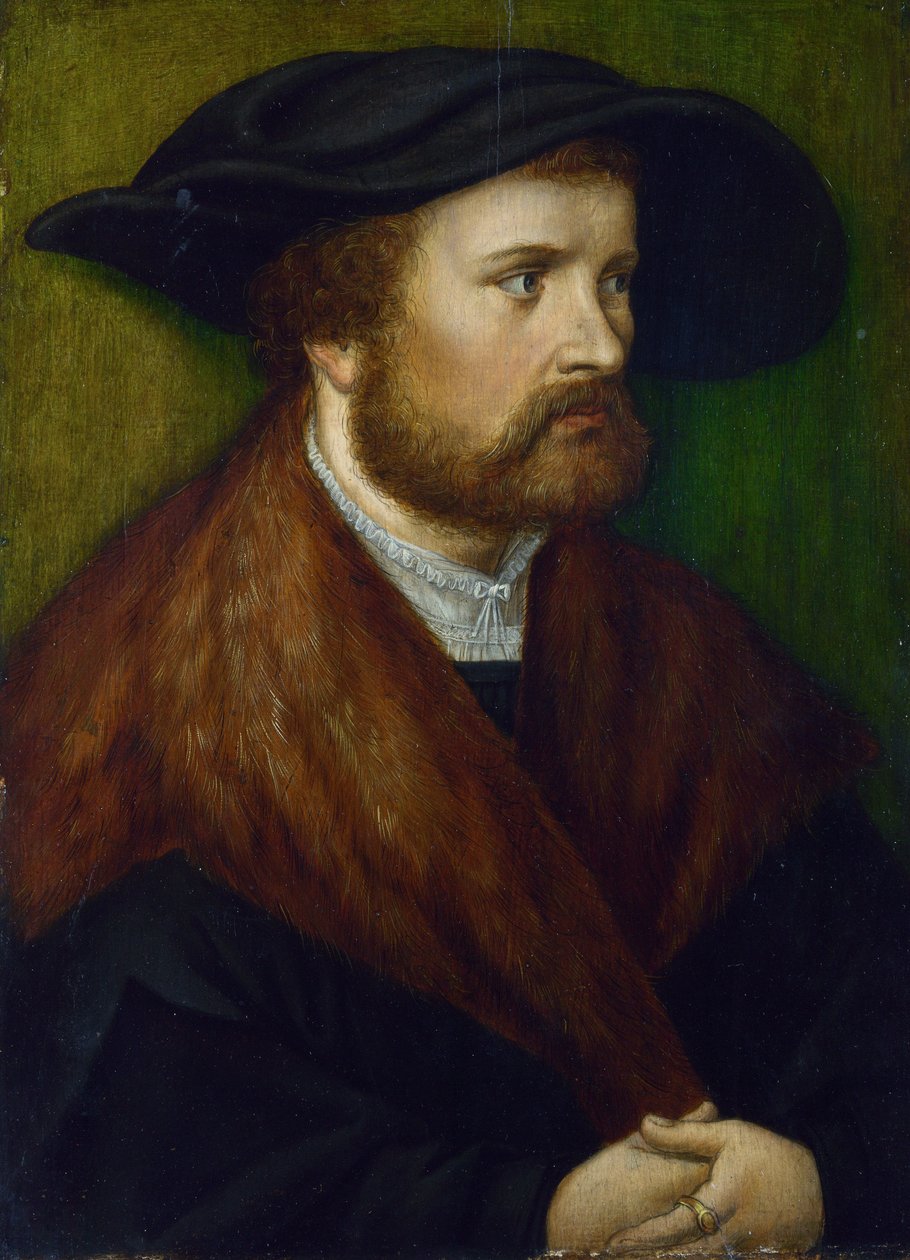 ""Portrett av en mann"" Anonymt maleri fra Sør-Tyskland, ca. 1530 London National Gallery av German School
