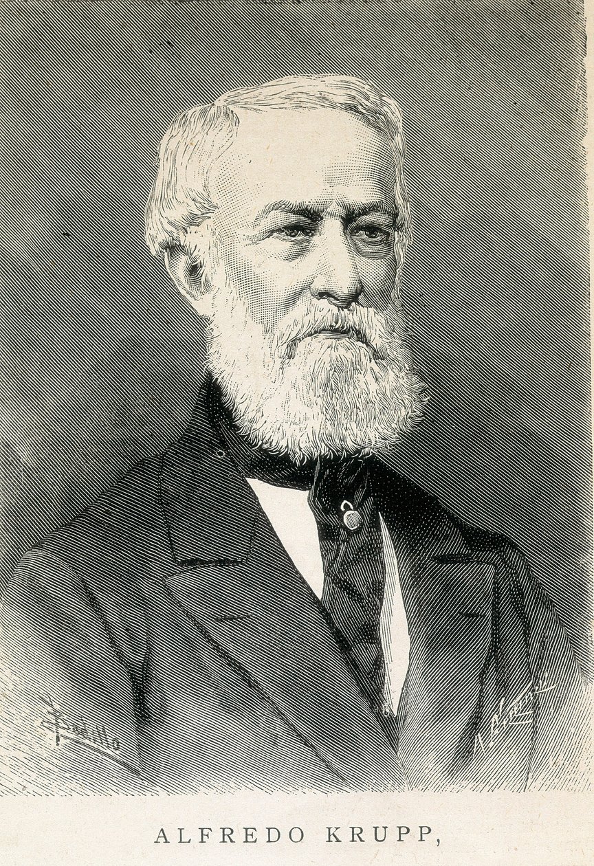 Portrett av Alfred KRUPP (1812-1887), tysk stålindustrimann av German School