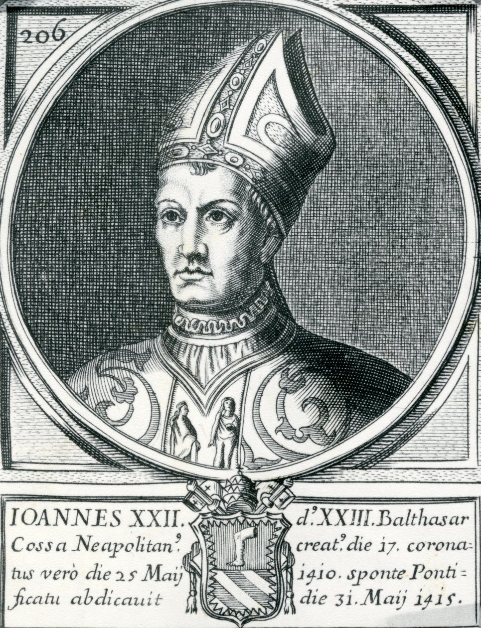 Portrett av motpave Johannes XXIII (gravering) av German School