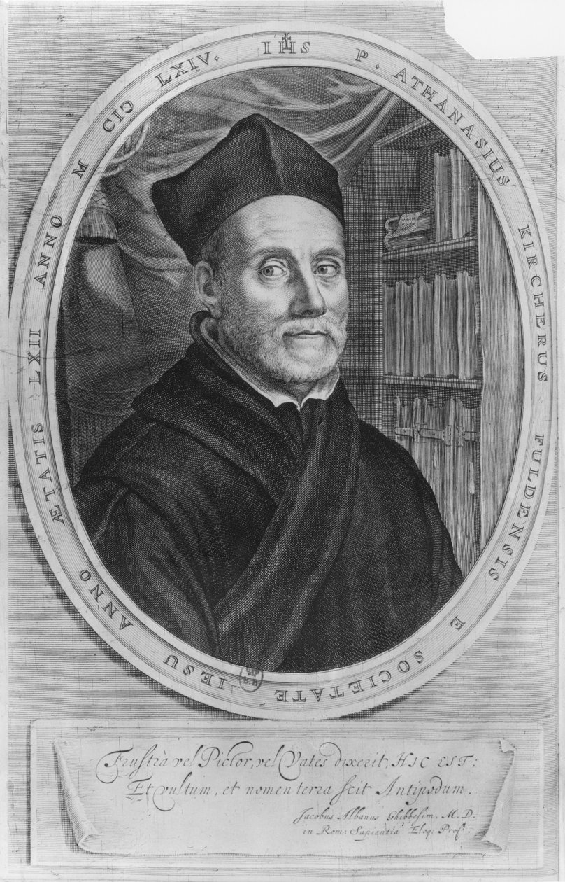 Portrett av Athanasius Kircher, tysk lærd, 62 år gammel av German School