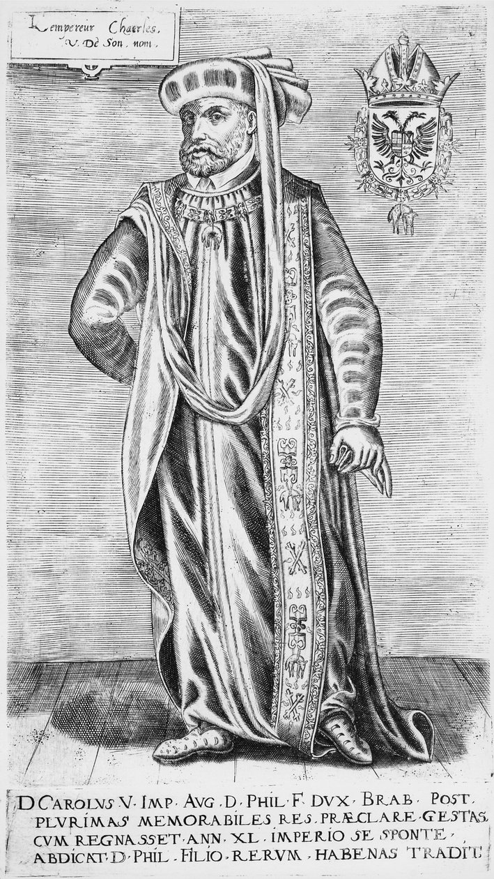 Portrett av Charles V (1500-1558), den hellige romerske keiseren av German School