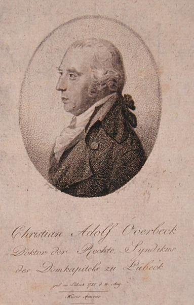 Portrett av Christian Adolf Overbeck (1755-1821) (gravering) av German School