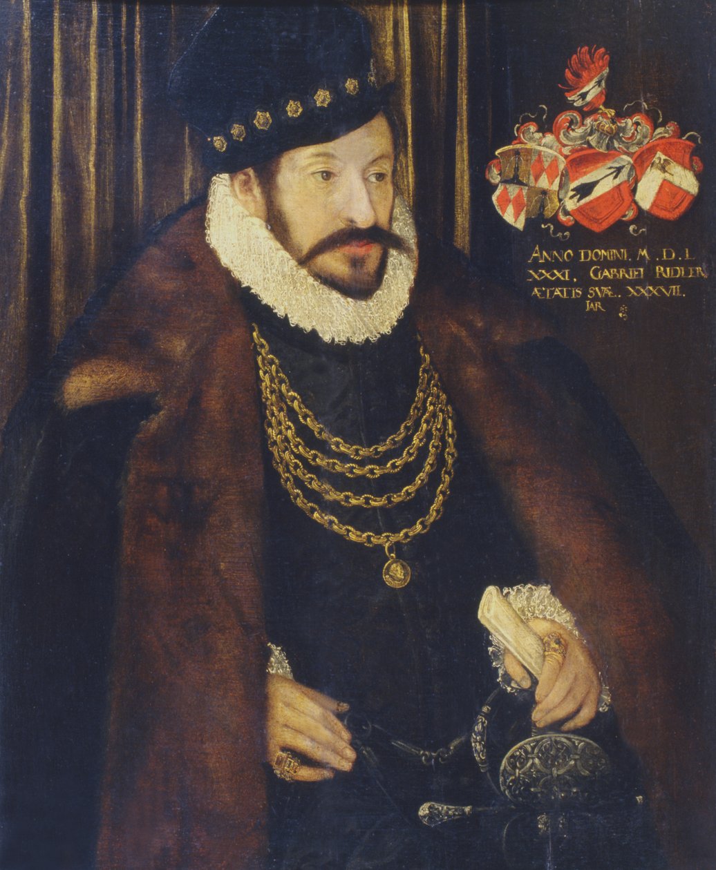 Portrett av Gabriel Ridler, 1581 av German School