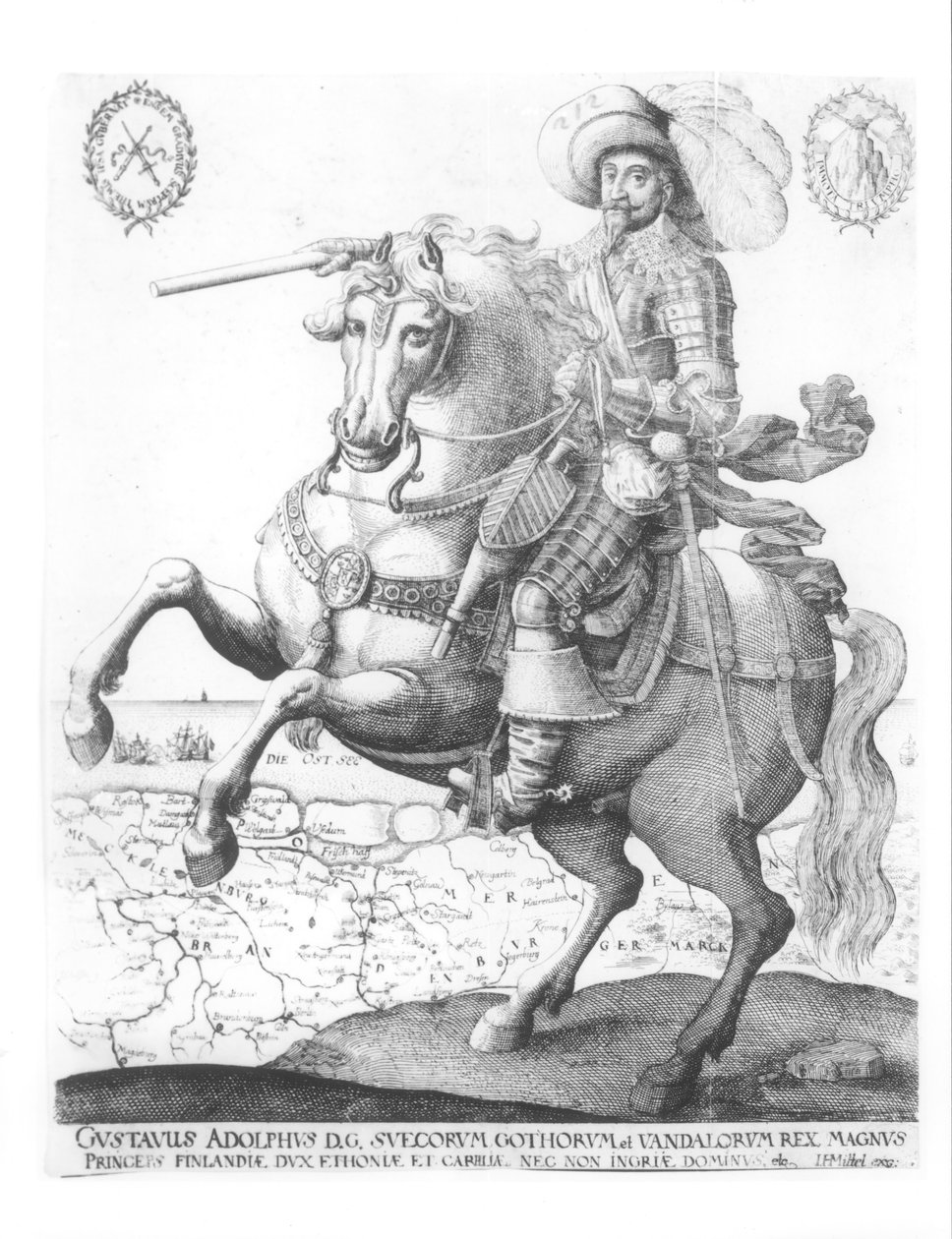 Portrett av Gustavus Adolphus II, konge av Sverige (1594-1632) av German School