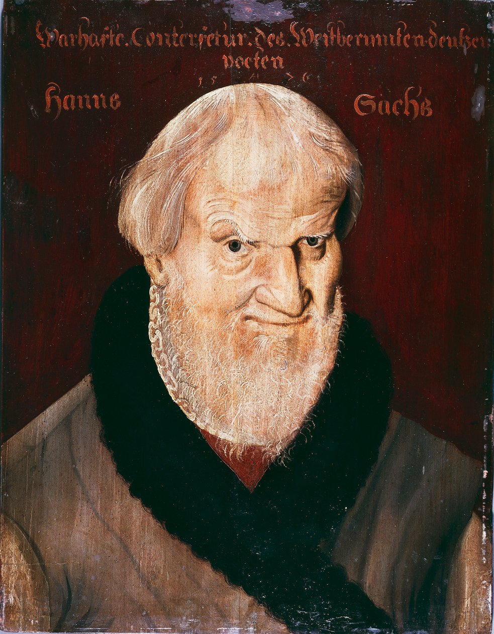 Portrett av Hans Sachs (olje på lerret) av German School