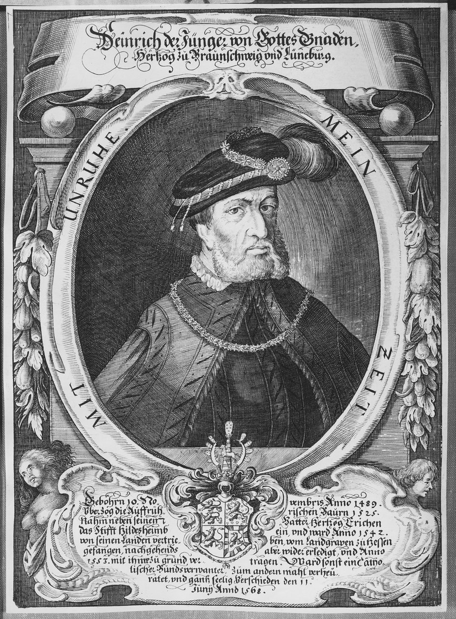 Portrett av Henrik den yngre (1489-1568), hertugen av Brunswick og Luneburg av German School
