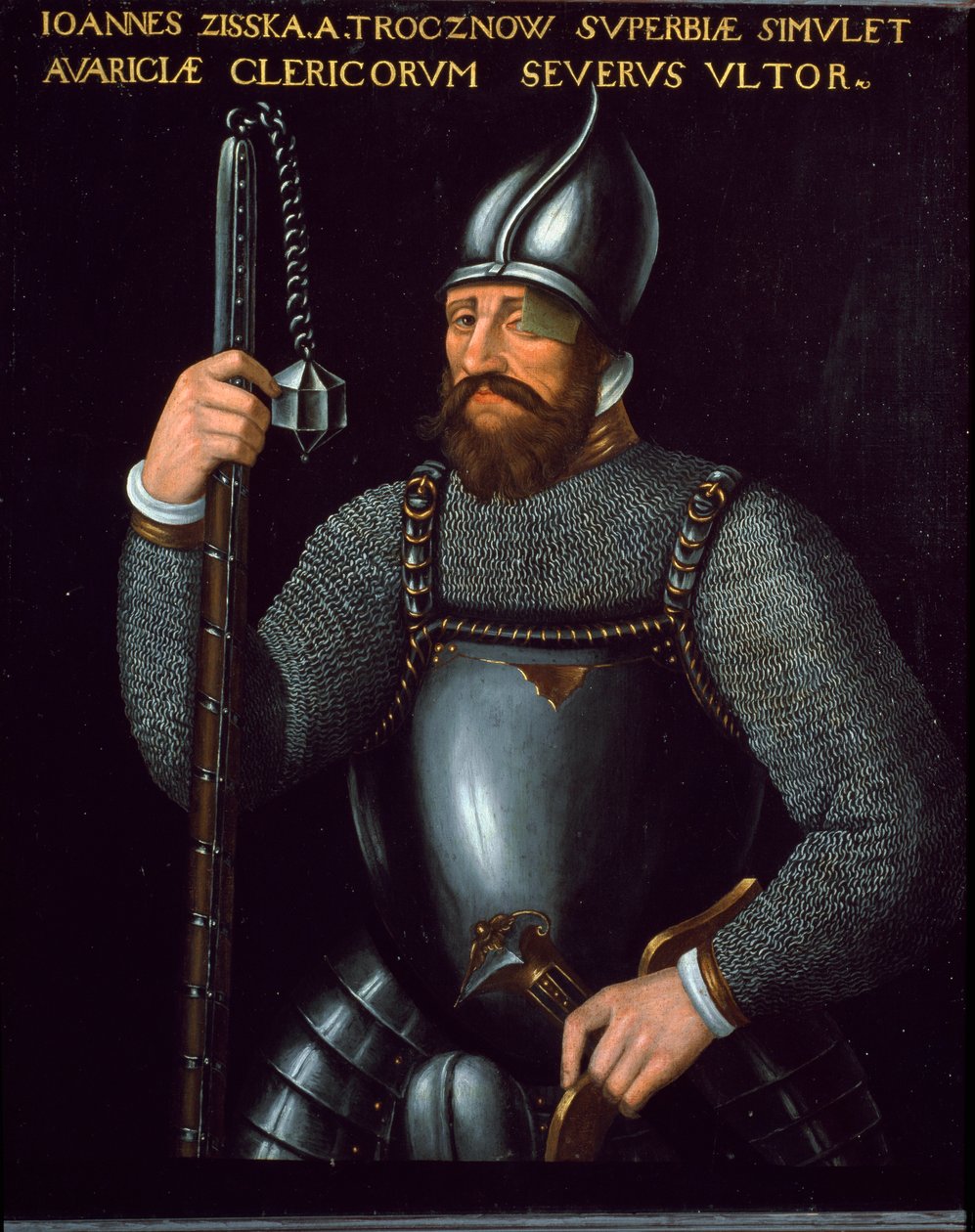 Portrett av Jan Zizka, krigssjef for hussittene, 1500-tallet (maleri) av German School