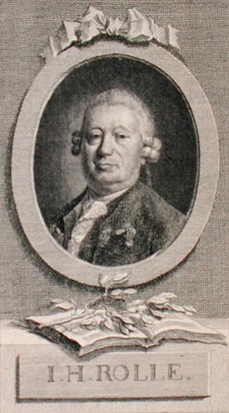 Portrett av Johann Heinrich Rolle (1716-85) gravert av Geyser (gravering) av German School