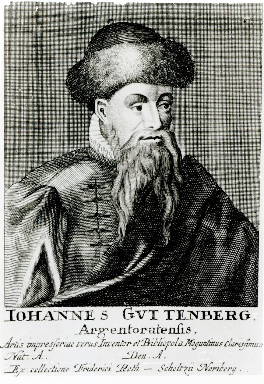 Portrett av Johannes Gutenberg av German School