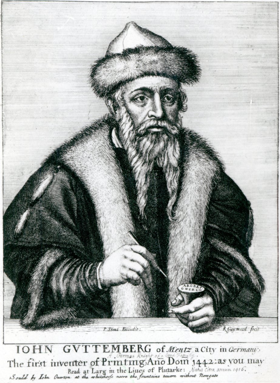 Portrett av Johannes Gutenberg av German School