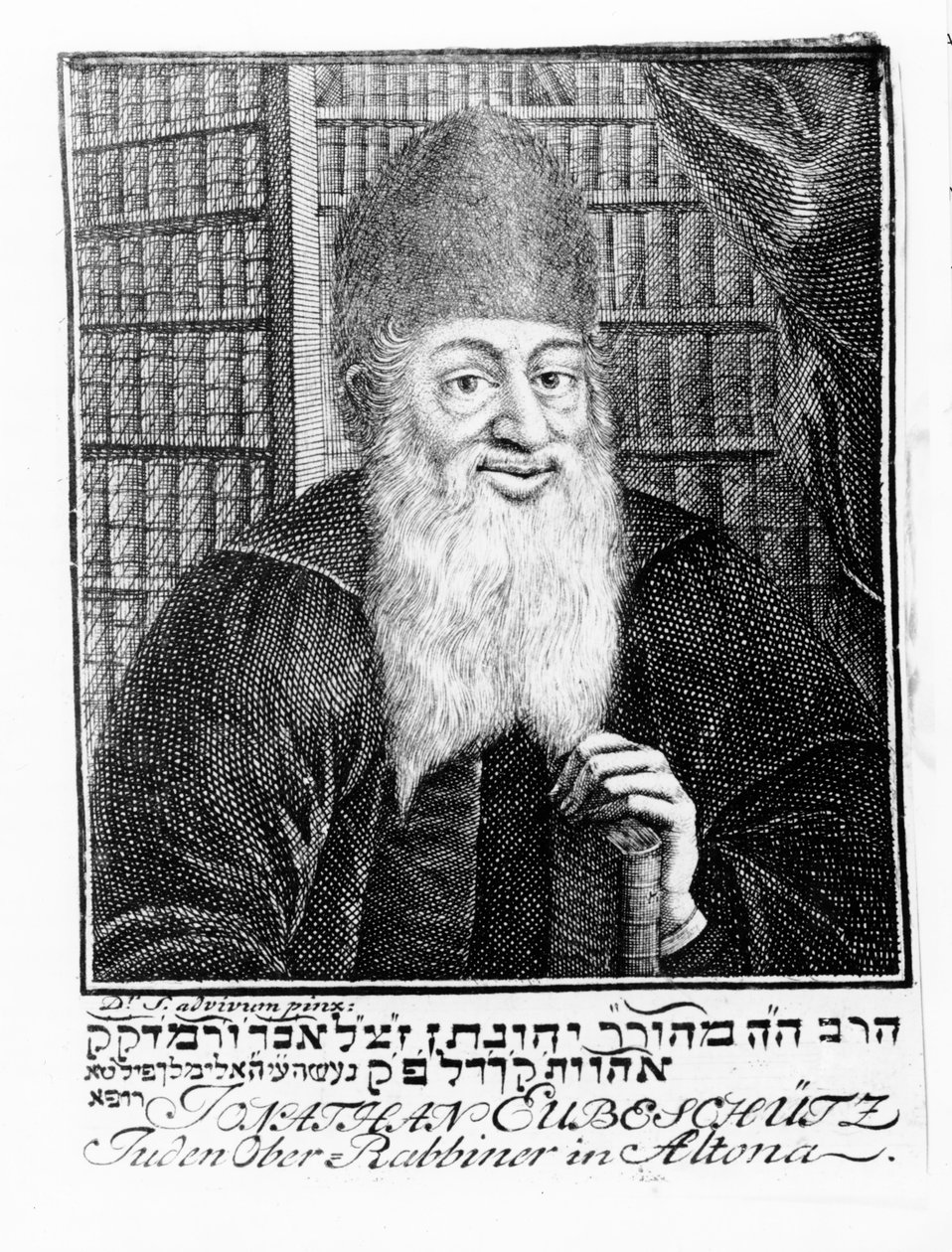 Portrett av Jonathan Eubeschutz, overrabbiner i Altona av German School