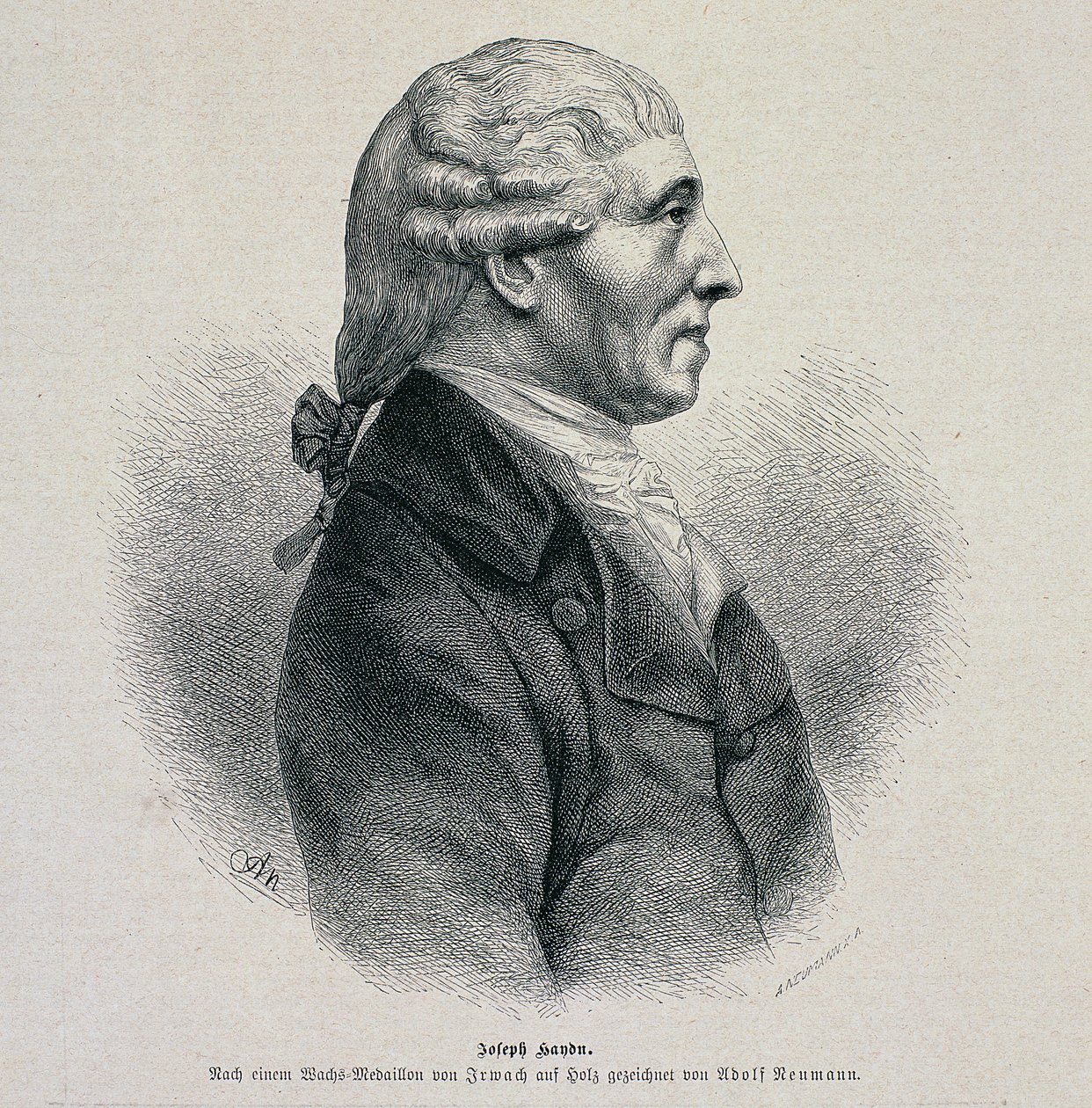 Portrett av Joseph Haydn (1732-1809) av German School