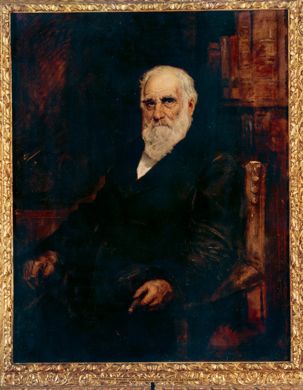 Portrett av Max Joseph von Pettenkofer (olje på lerret) av German School