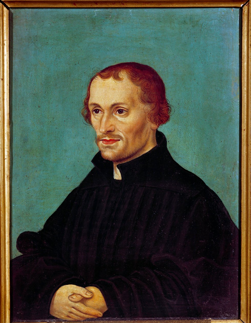 Portrett av Philippe Melanchton (Philipp Melantone eller Melanchthon eller Schwartzerd av German School