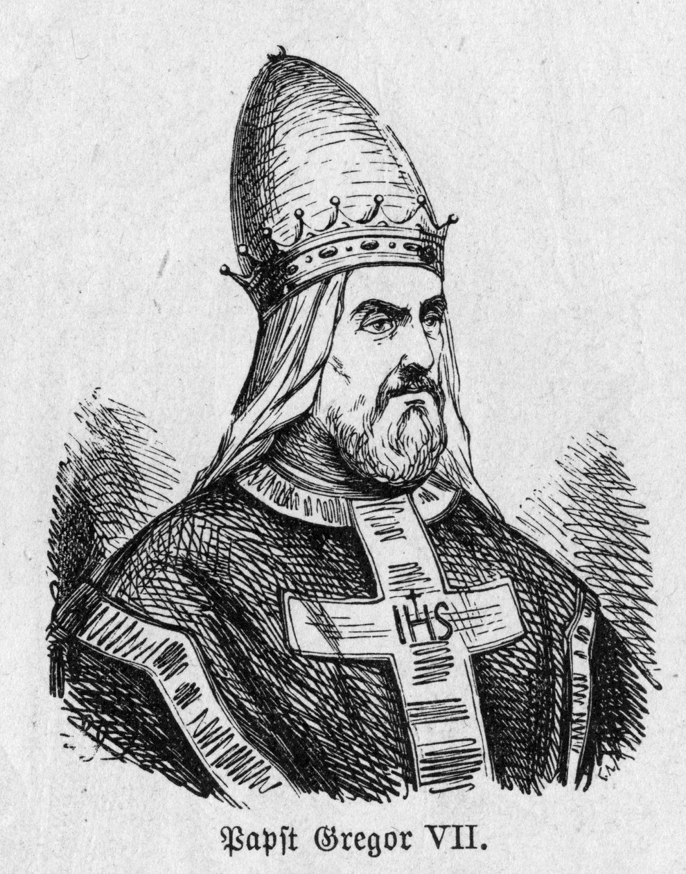 Portrait of Pope Gregoire VII (Hildebrand av German School