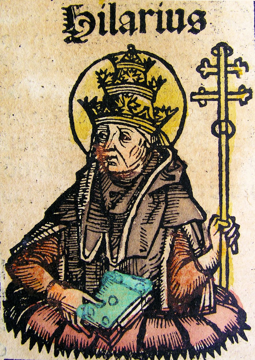 Portrett av pave Hilarius, publisert i Nuremberg Chronicle, 1493 av German School