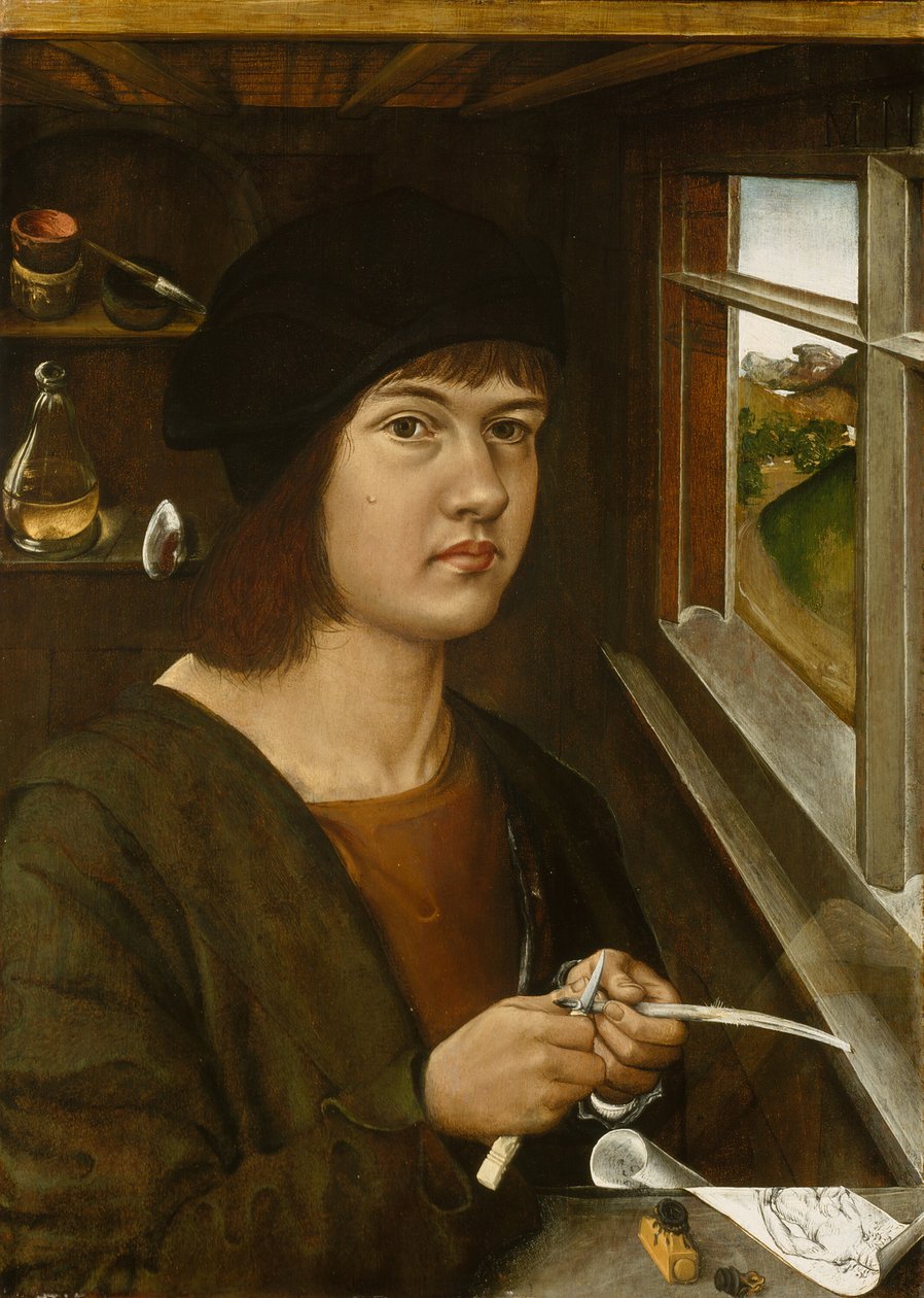 Portrett av en ung kunstner av German School