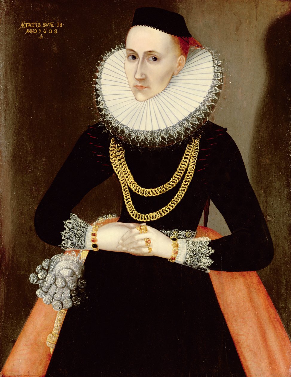 Portrett av en ung dame, 1608 av German School
