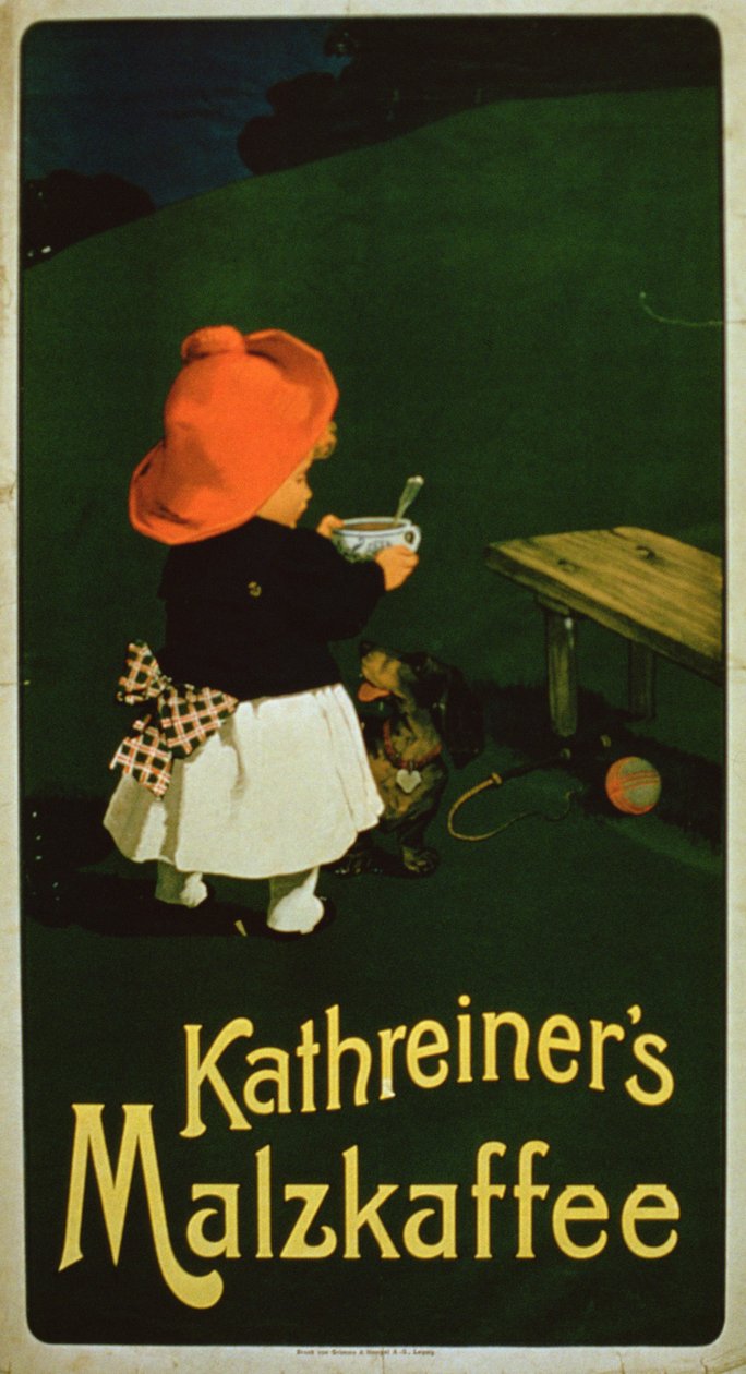 Plakatreklame for Kathreiners Malt Coffee av German School