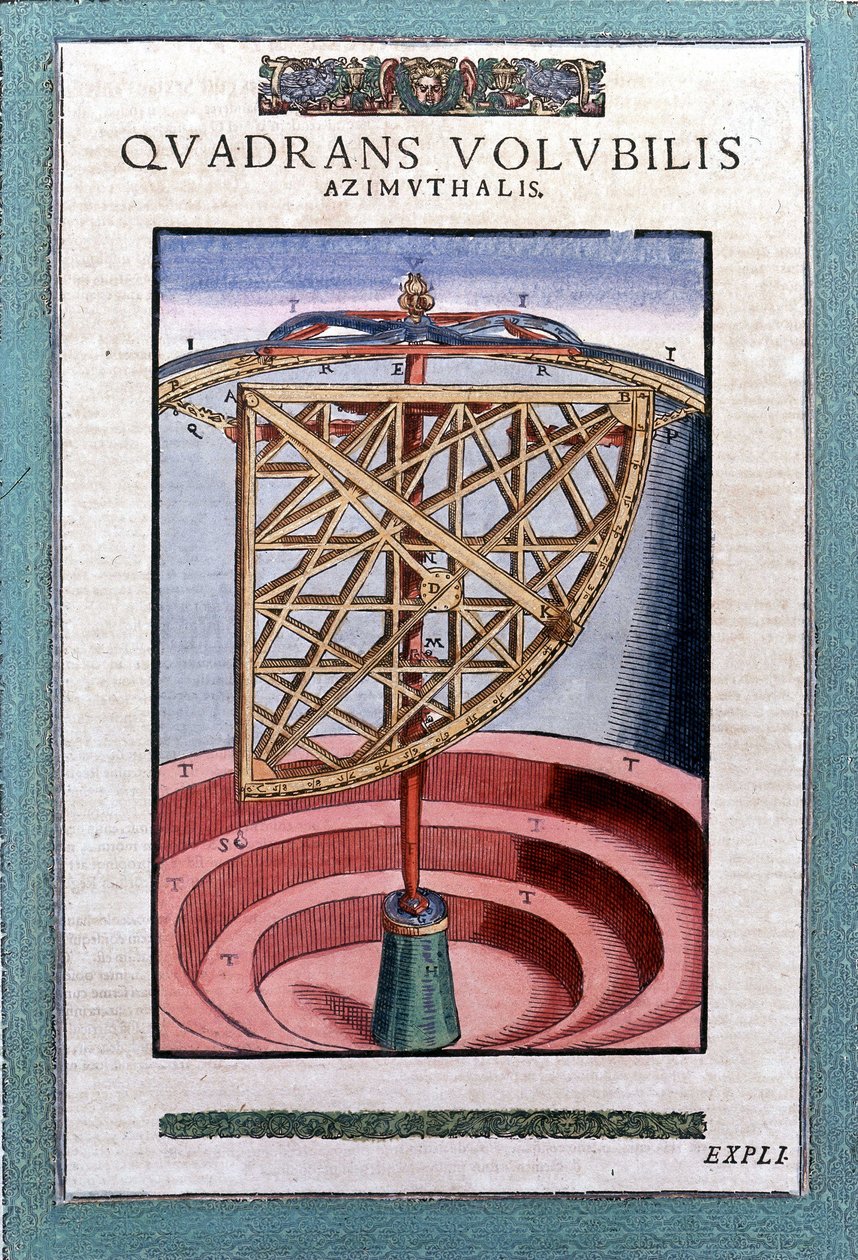 Den asimutale dyrekretskvadranten i "maskineriet til etablert astronomi" av Tycho Brah (1546 - 1601), Wandsbeck av German School