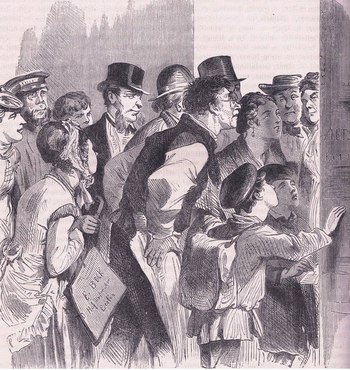Leser nyhetene i Berlin, Cassells historie om krigen mellom Frankrike og Tyskland utgitt av Cassell and Company Limited, ca. 1890 (litho) av German School