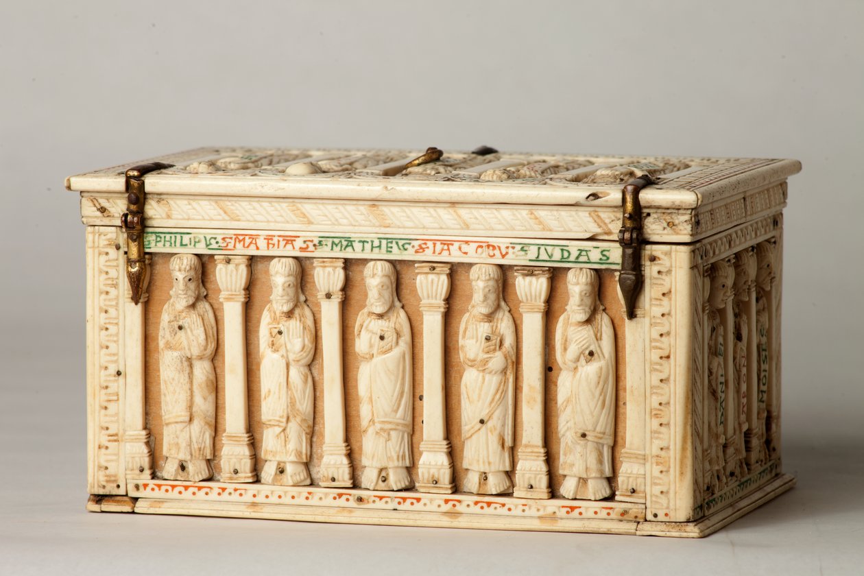 Relikvieskrin, Köln, Tyskland, ca. 1150 (tre og elfenben) av German School