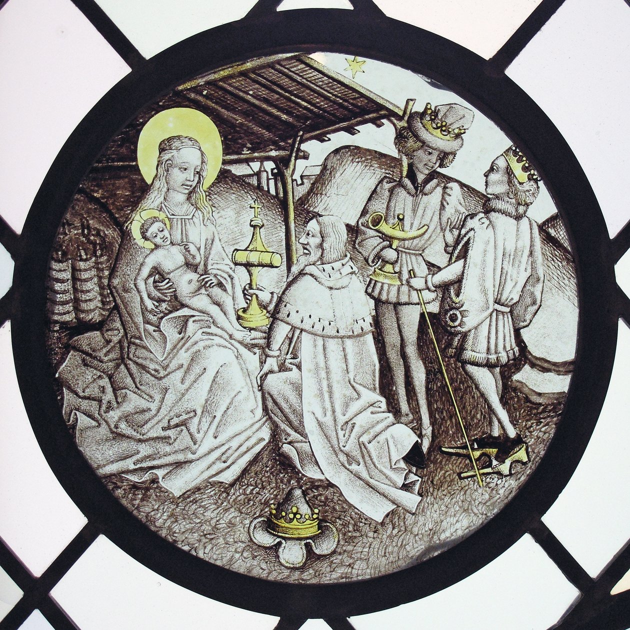 Roundel med tilbedelse av magiene av German School