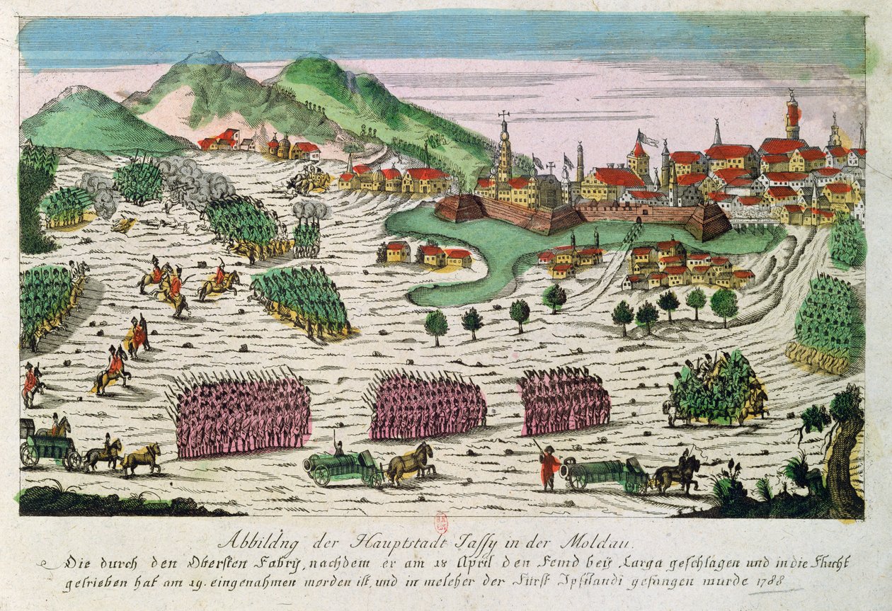 Beleiring og fangst av Jassy i 1788 av den russiske hæren av German School