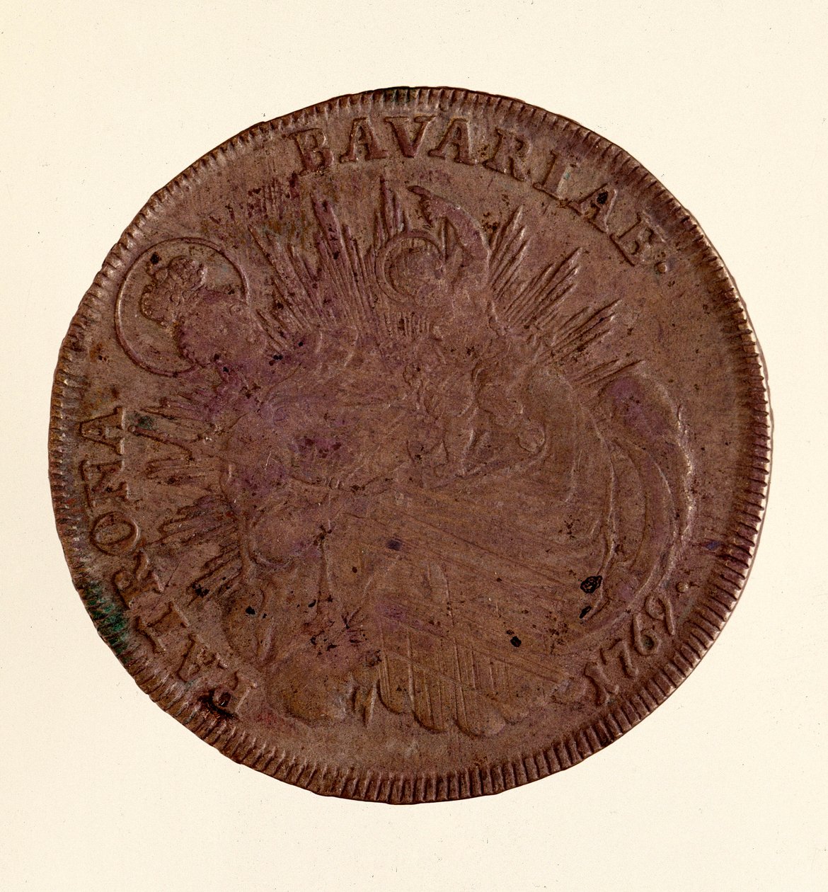Sølvthaler av Maximilian III Joseph av Bayern (1727-1777) 1769 Diam. 4,1 cm Napoli, arkeologisk museum av German School