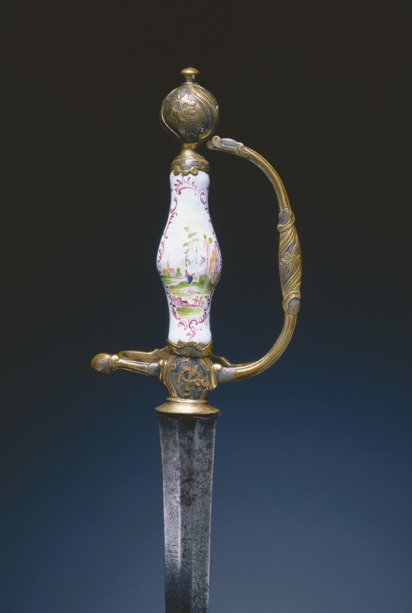 Lite sverd, ca. 1770 (stål, forgylt messing og porselen) av German School