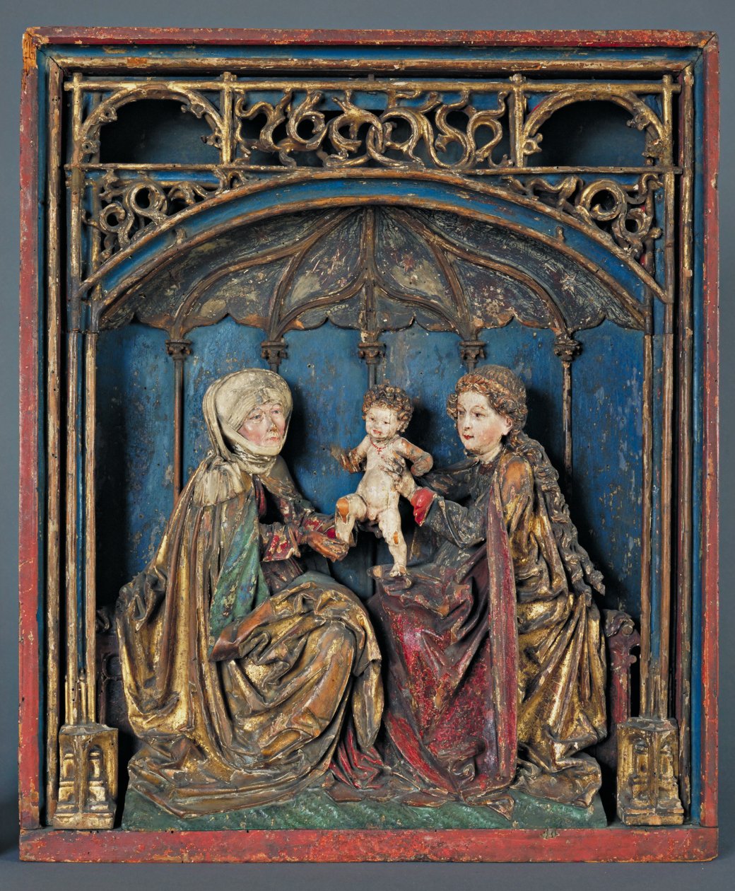 St. Anne, Maria og Kristusbarnet (Anna Selbdrift) Øvre Rhinen, ca. 1515 (polykromt tre og forgylt) av German School