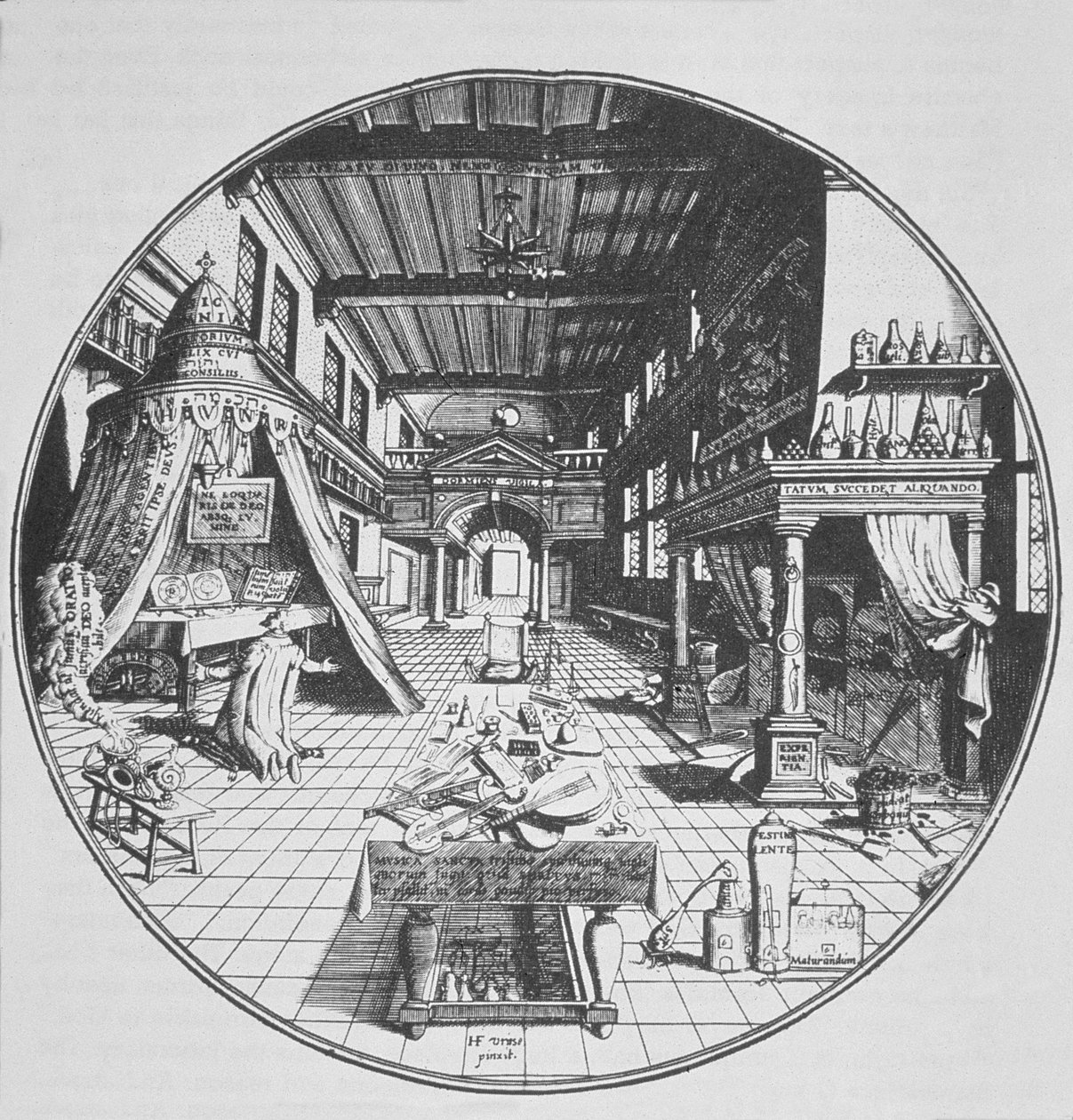The Alchemist in his Laboratory, fra Amphitheatrum Aeternae Sapientiae av Heinrich Kunrath (1609) illustrert i en magihistorie publisert sent på 1800-tallet av German School