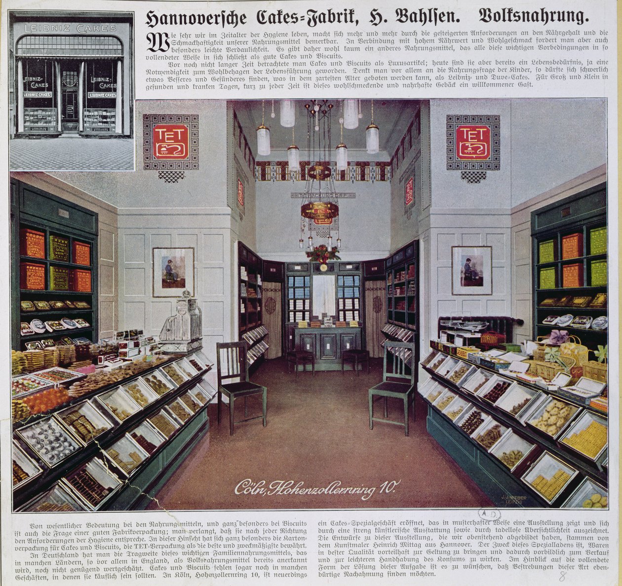 Bahlsen-butikken i Köln, ca. 1910 av German School