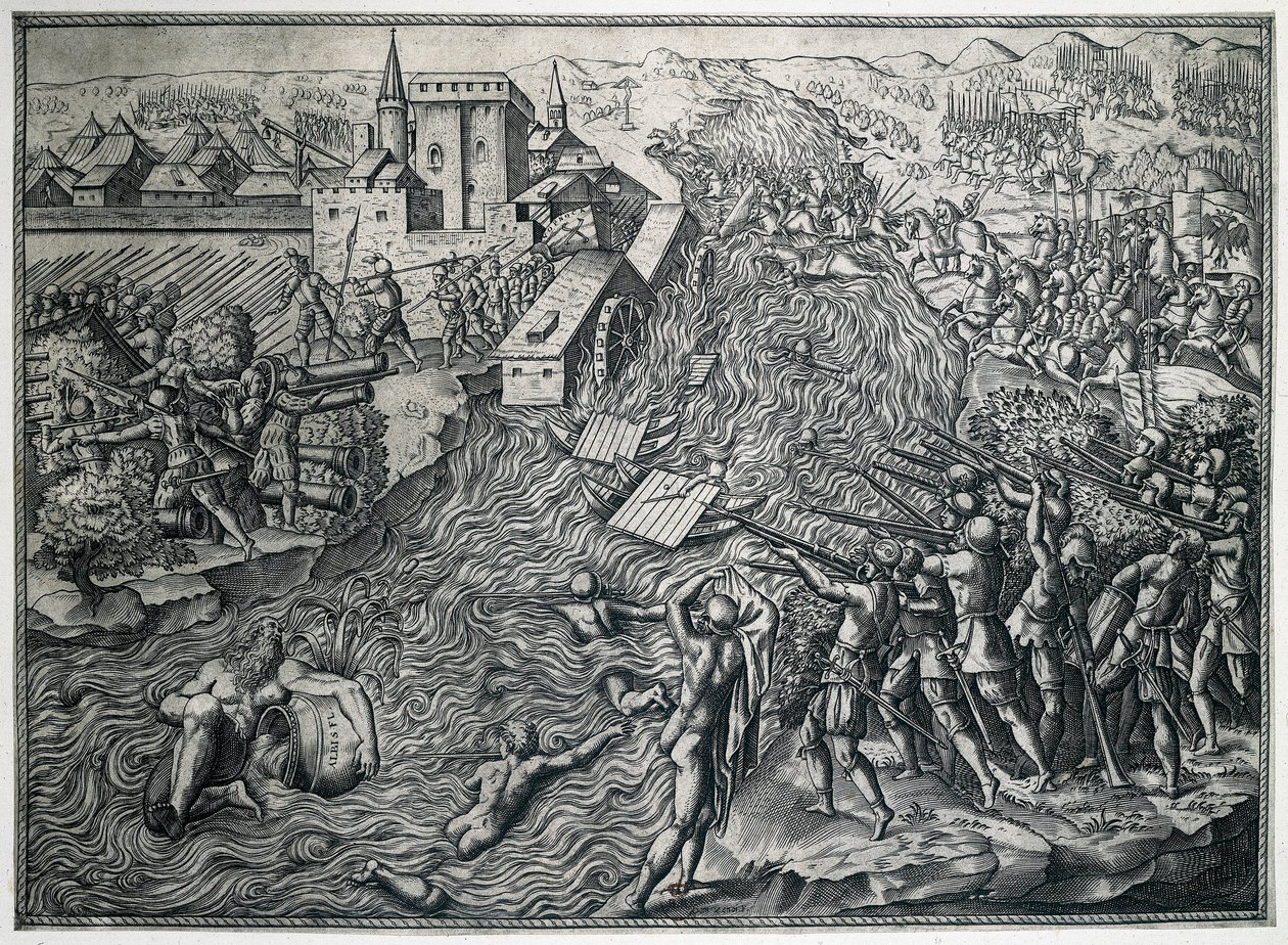 Slaget ved Muehlberg, 25. april 1547 av German School