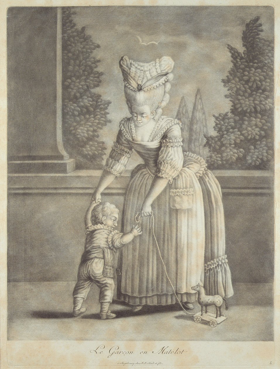 The Boy in the Sailor Suit, utgitt av Johann Jakob Haid (1704-67) Augsburg (mezzotint) av German School