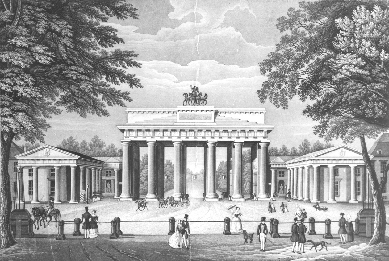 Brandenburger Tor i Berlin, midten av 1800-tallet av German School