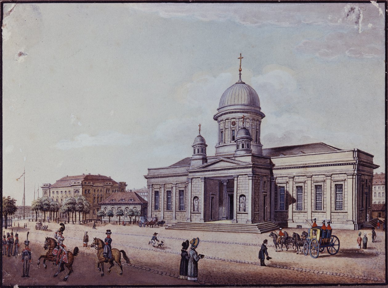Slottet og katedralkirken, Berlin (olje på kort) av German School