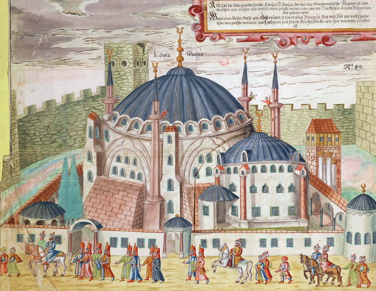 Kirken Saint Sophia forvandlet til en moske (wc på papir) av German School