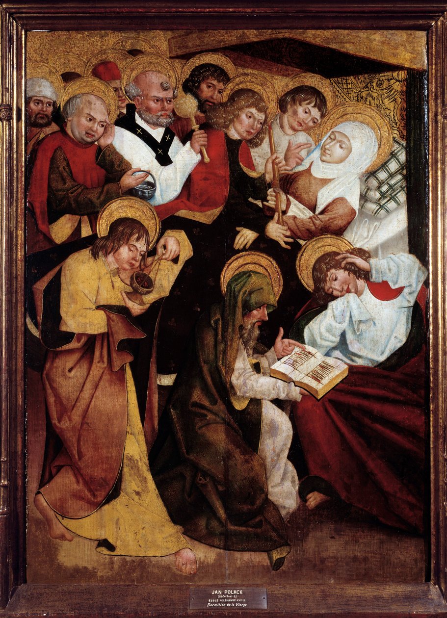 The Dormition of the Virgin Painting of the German School. 1400-tallet. Metz kunstmuseum. av German School