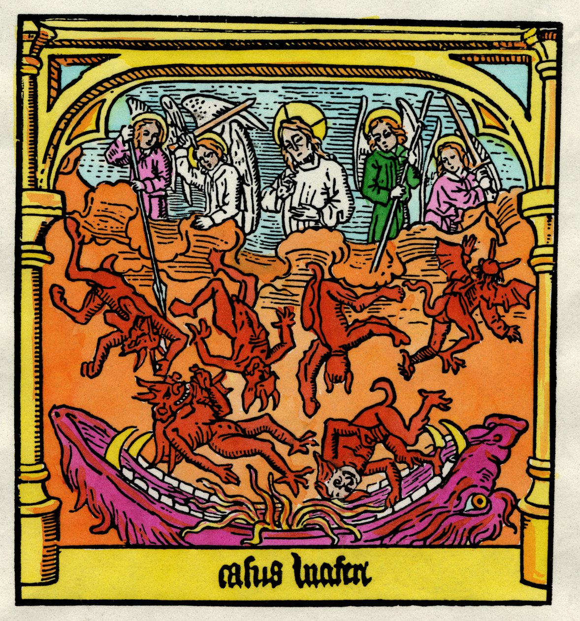 The Fall of Lucifer and the Rebel Angels, illustrasjon fra en kopi av 