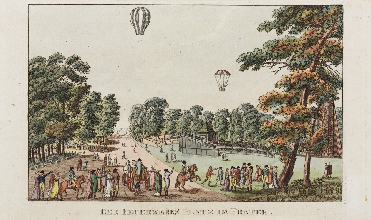 Fyrverkeriplassen, Prater, ca. 1802 av German School