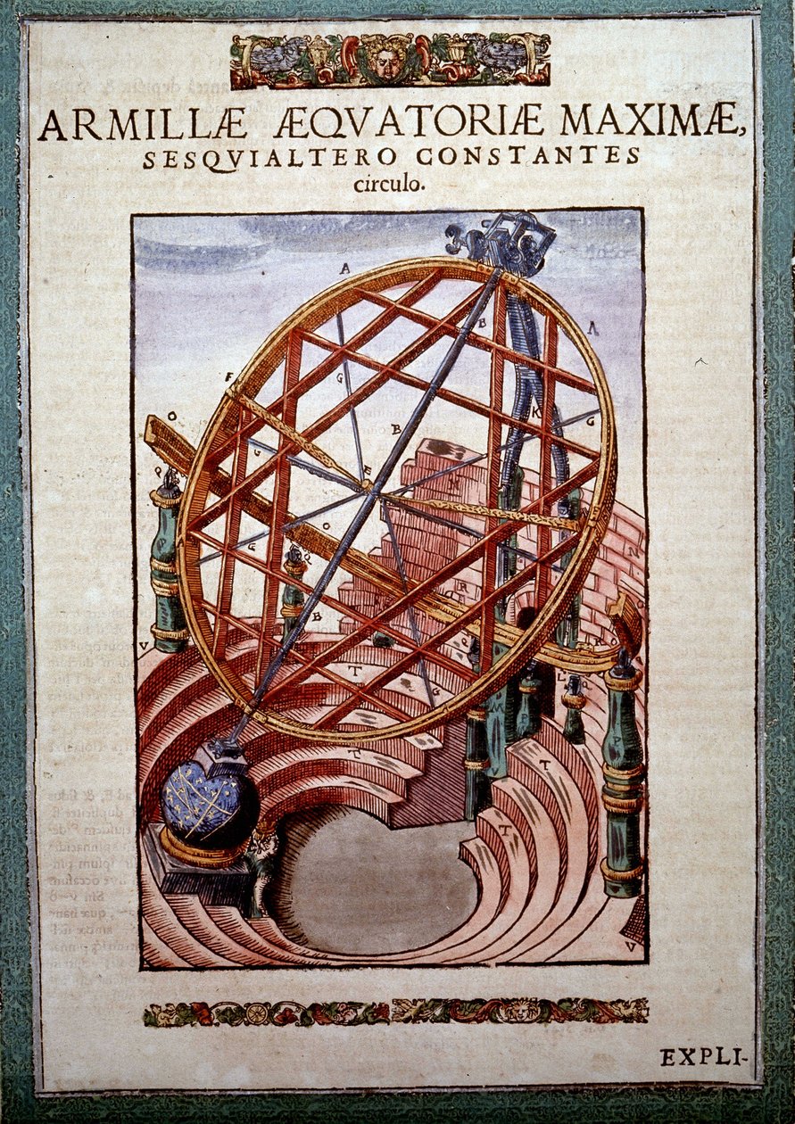 Den store ekvatoriale Armil i "Astronomy" av Tycho Brahe (1546 – ​​1601), Wandsbeck av German School