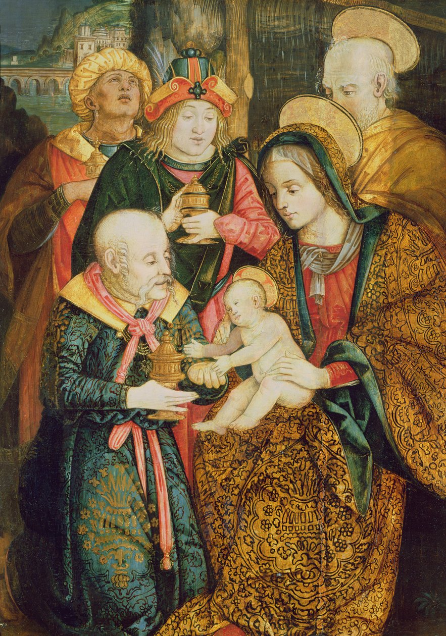 Den hellige familie og de tre magi av German School