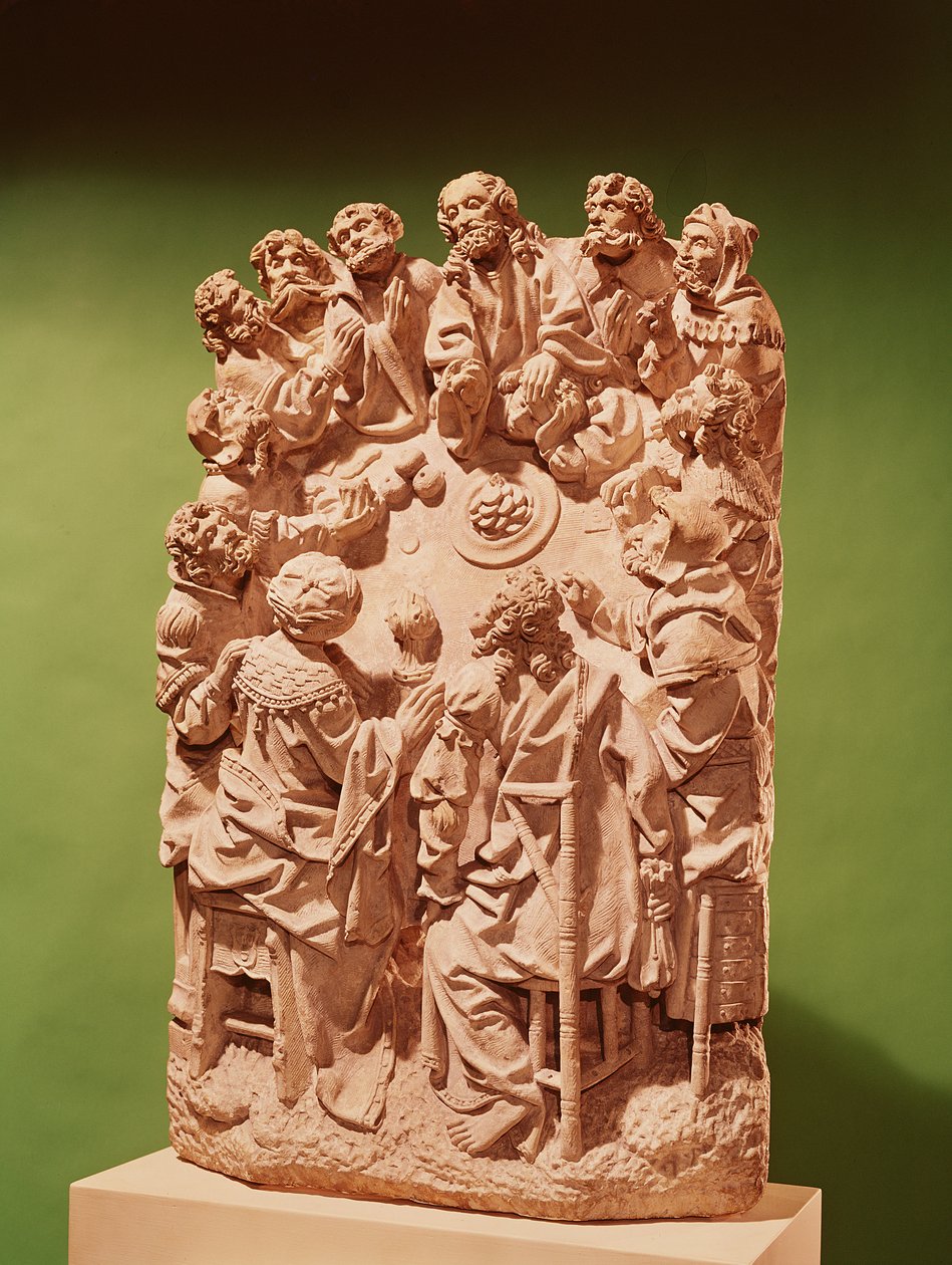 The Last Supper, ca.1500-30 (kalkstein) (se 391865 for detaljer) av German School