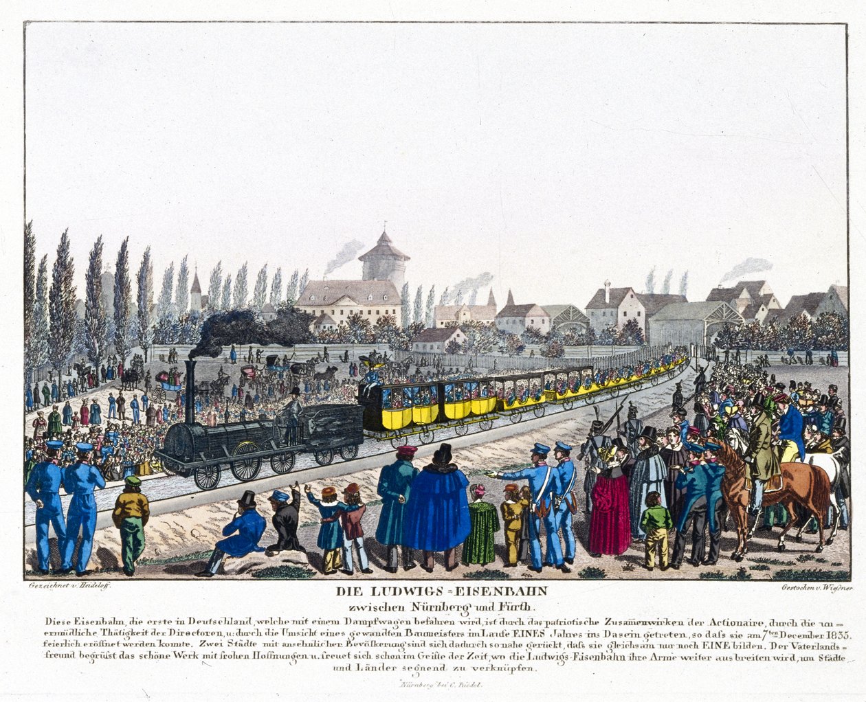 Åpningen av Nürnberg-Furth Railway, 7. desember 1835 av German School