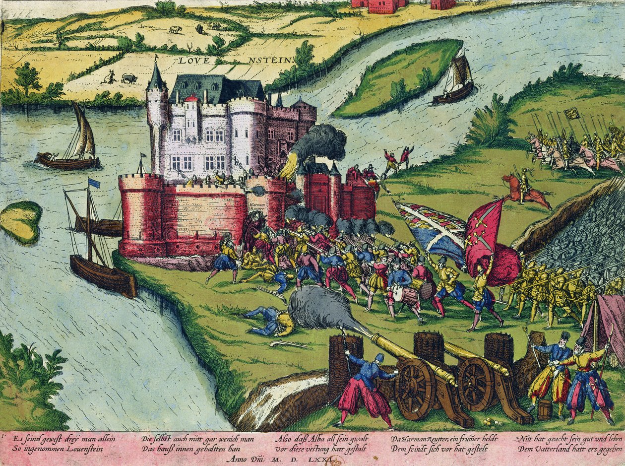 Beleiringen av Louvain og Harman Reuters heltemot mot de spanske styrkene i 1571 (se også 88468) av German School