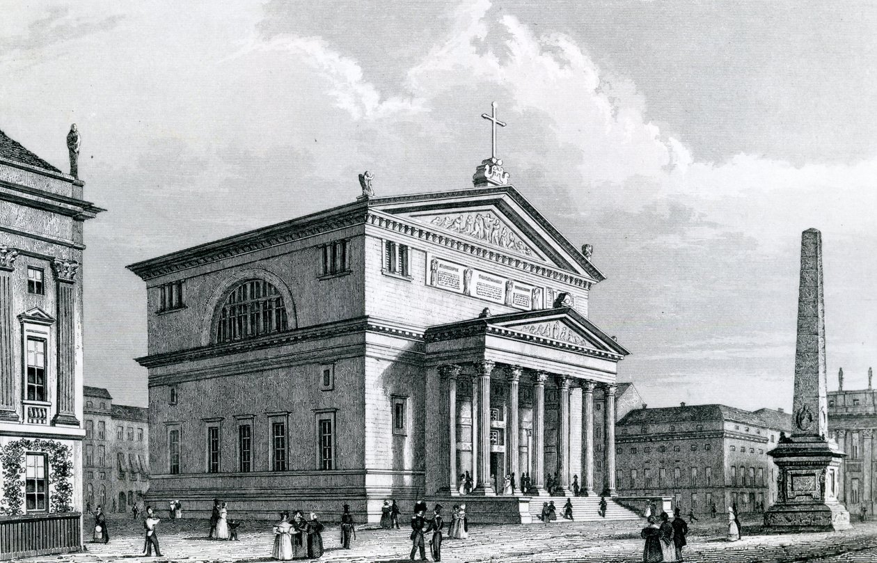 St. Nicholas-kirken, Potsdam, Tyskland (gravering) av German School