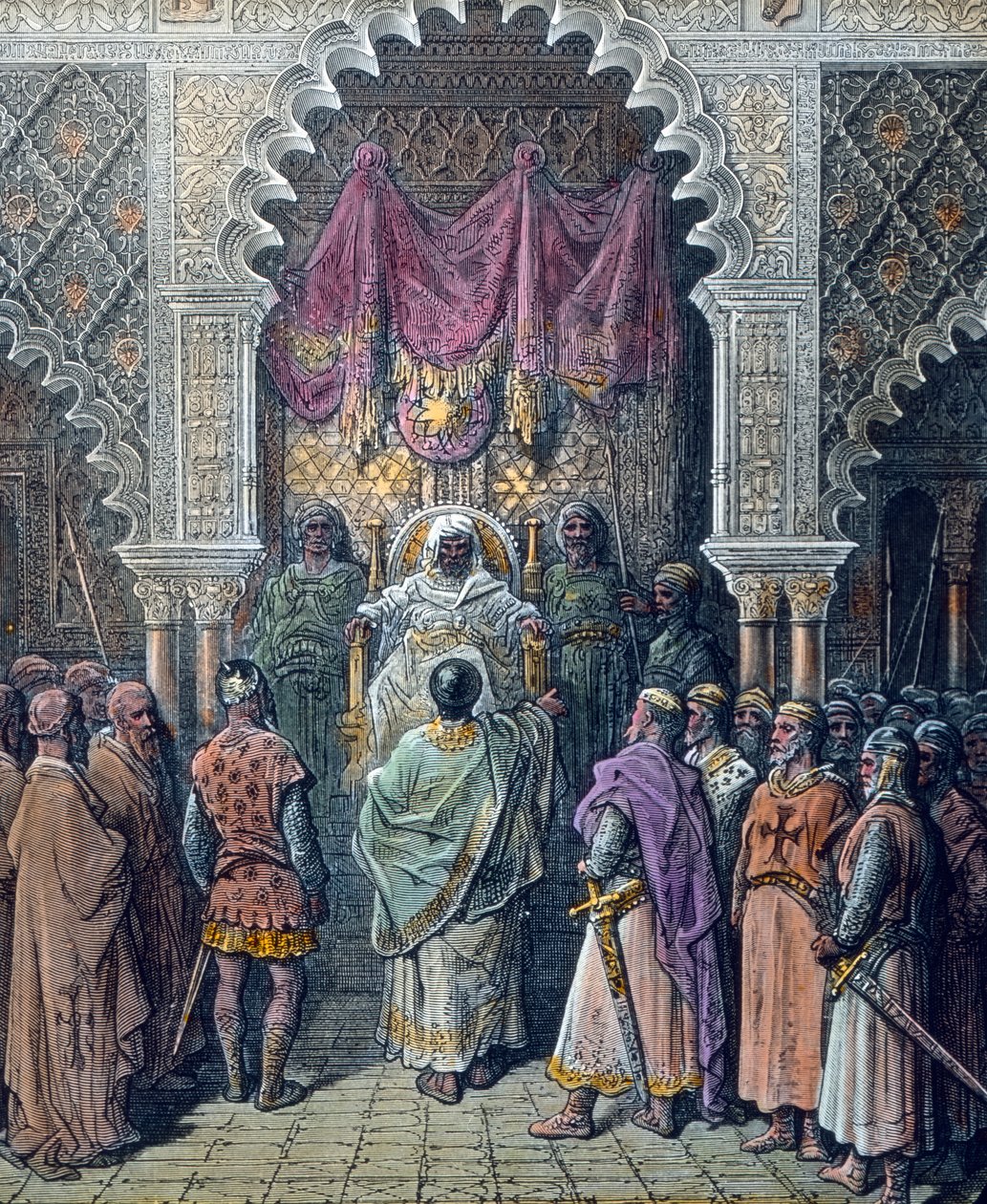Jaffa-traktaten mellom keiser Frederick II og Sultan al-Kamil i 1229 av German School